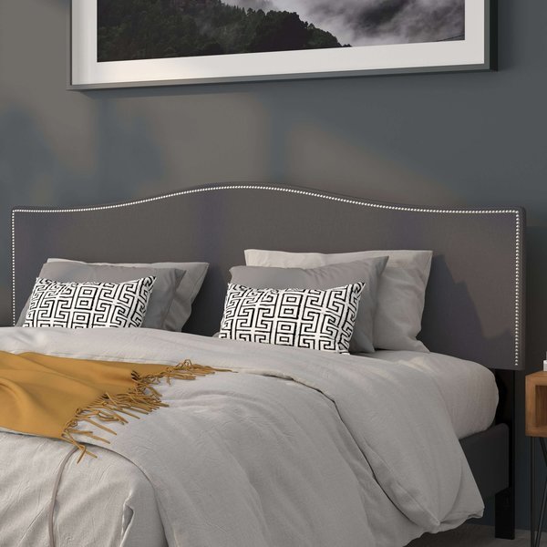 King Size, Headboard, Gray Fabric, FLASH FURNITURE, Mfr# HG-HB1707-K-DG-GG